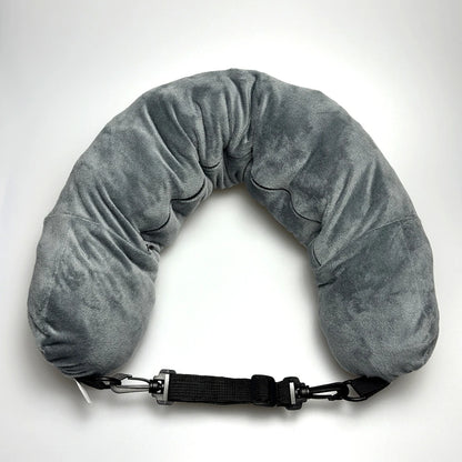 Travel Pillow With Storage Pouch, Adjustable Polyester Neck Support, Comfortable & Lightweight