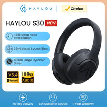 HAYLOU S30 Wireless Bluetooth 5.4 Headphones with 43dB ANC, 40mm Drivers, 80H Playtime