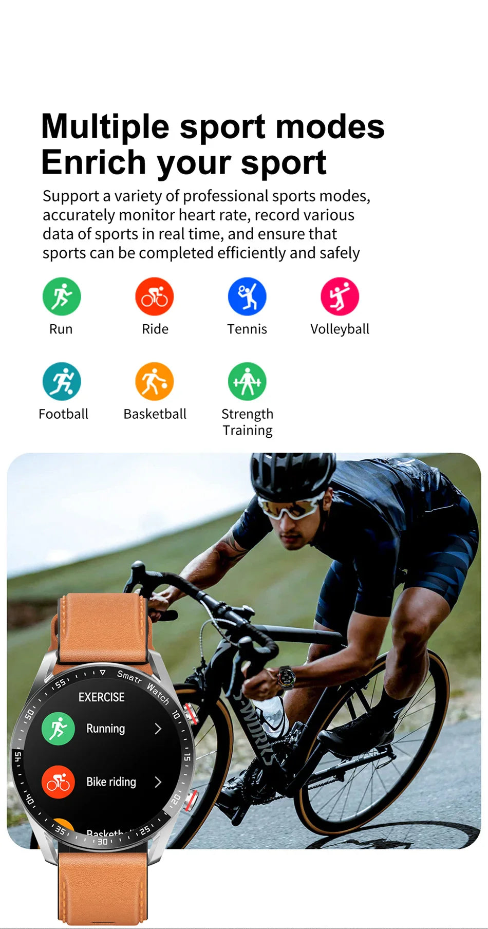1.5" Touchscreen Smartwatch with Bluetooth Calls & Fitness Tracker