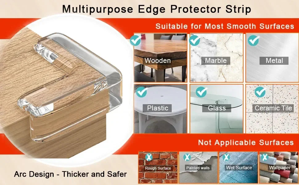 Baby Safety Silicone Table Corner Protector Transparent Edge Guards