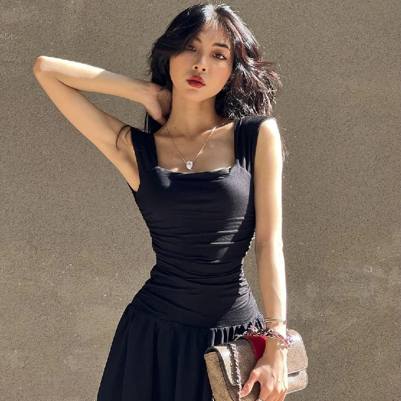 Sexy Black Maxi Dress - Summer Party Ruched Bodycon Style