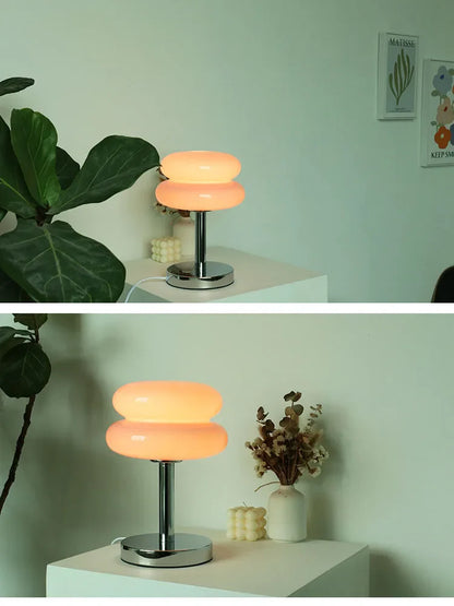 Macaron Retro Glass Table Lamp for Bedroom and Living Room