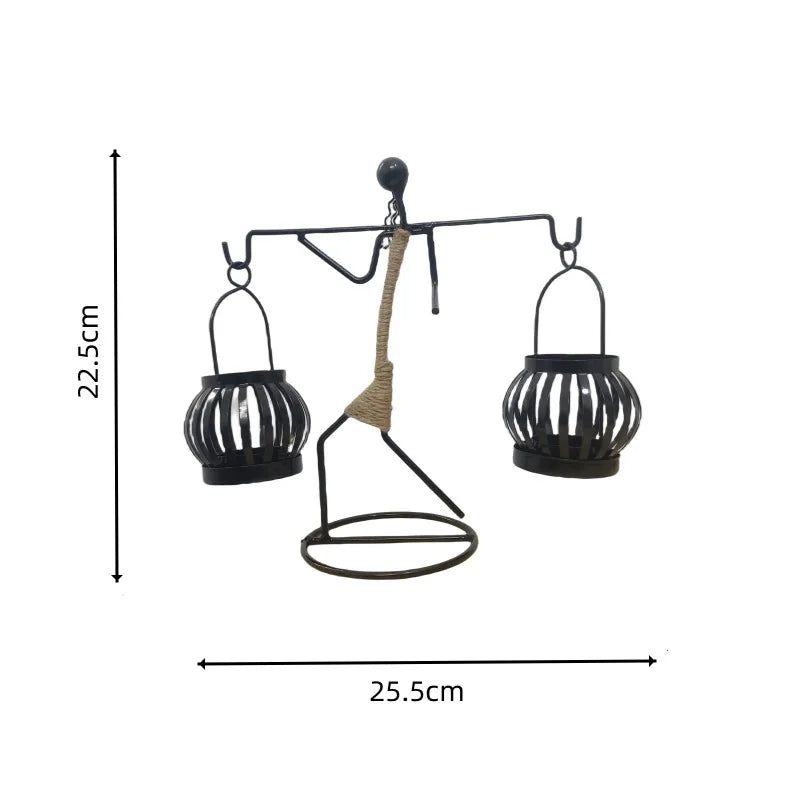 Nordic Metal Candlestick Abstract Character Sculpture Candle Holder Decors Handmade
