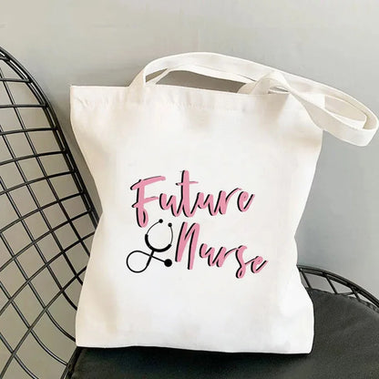 Nursing Essentials Women Shoulder Bag Harajuku Resuable Shopping Bags Lady Canvas Tote Handbag Eco Large Capacity Girls Handbags