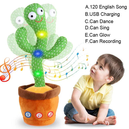 1pc-Dancing Talking Cactus Toys For Baby Boys And Girls, Singing Mimicking Recording Repeating What You Say Sunny Cactus Up Plus