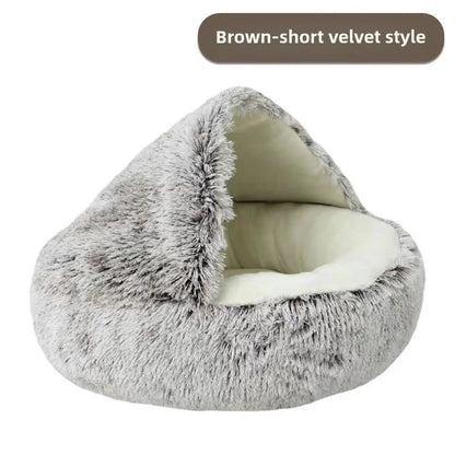 Luxurious Half-Covered Donut Pet Bed – Cozy Comfort for Your Furry Friend