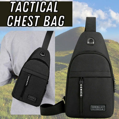 Men's Sling Bag Crossbody Chest Shoulder Pack Sports Travel Backpack Black