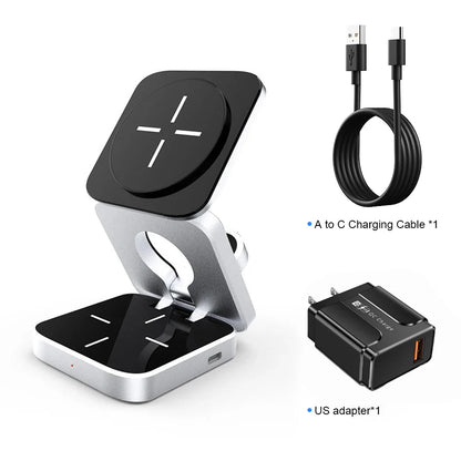 i-Tech® 3 In 1 Foldable Magnetic Wireless Charger Stand| Fast Charger⚡