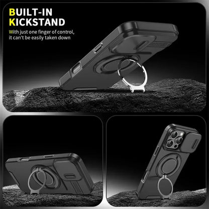 Luxury Camera Protector Push Window Shockproof Armor Strong Protection Car Mount Stand Phone Case For Iphone 16 Pro Max