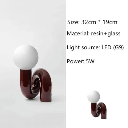 Postmodern Resin Curl Lamp