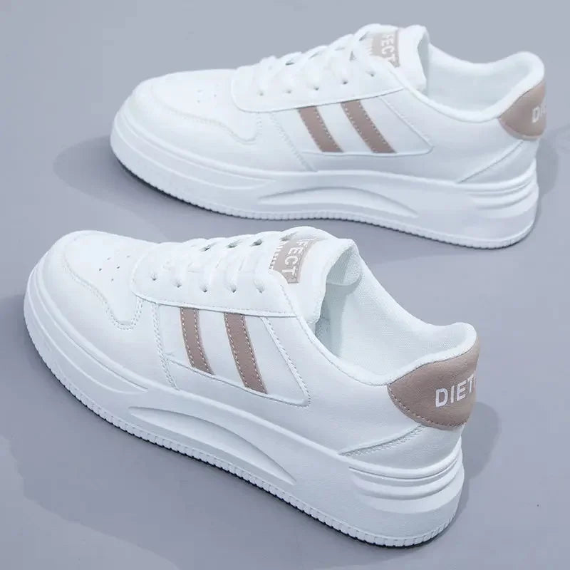 Lace Up Contrast Round Toe Platform Sneakers
