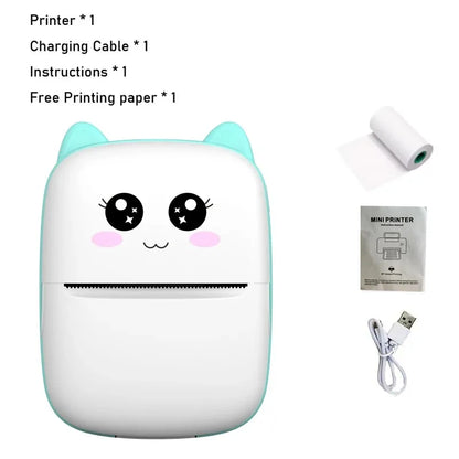 Mini-printer, Thermal Printer Ink-free Portable Sticker Printer Compatible with IOS and Android, Wireless Photo Printing Tags