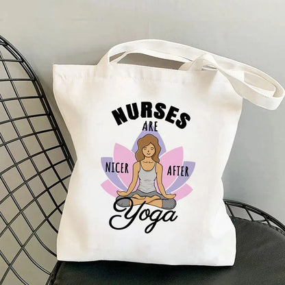 Nursing Essentials Women Shoulder Bag Harajuku Resuable Shopping Bags Lady Canvas Tote Handbag Eco Large Capacity Girls Handbags