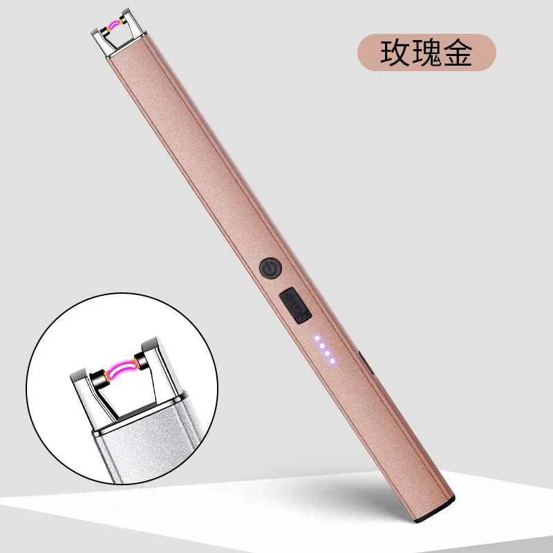 HOT Windproof Pulse Arc Ignition Electronic Lighter Safety Lock Battery Display Outdoor BBQ Kitchen Igniter USB Electric Lighter