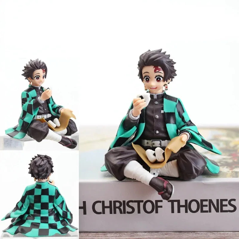10-15cm Anime Demon Slayer Figure Kamado Tanjirou Nezuko Sitting Posture Action Figure PVC Model Doll Collection Toy Gift Kids