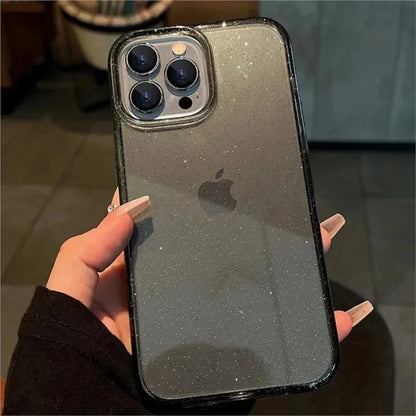 Glitter Shockproof Transparent iPhone Case – Stylish & Durable Protection