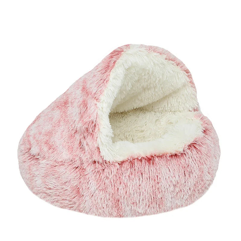 Luxurious Half-Covered Donut Pet Bed – Cozy Comfort for Your Furry Friend