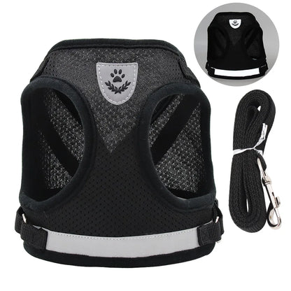 Breathable Escape-Proof Cat Harness and Leash - Adjustable Reflective Vest for Kittens and Puppies