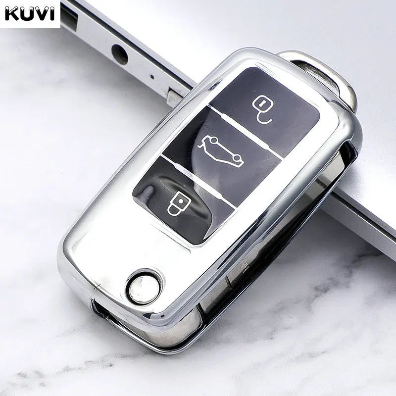 ABS Carbon Car Key Case Cover for VW Volkswagen Polo Tiguan Passat B5 B6 B7 Golf 4 5 6 MK6 Jetta Lavida Skoda Octavia Seat Leon