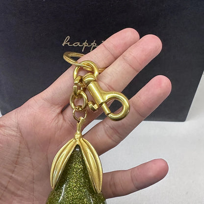 Bag Charm For Goyard Handbag Shoulder Bag Exquisite Crystal Green Pear Pendant Women's Keychain Accessories