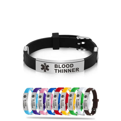 Type 1 Diabetes Medical Alert ID Bracelets for Men Woman Kids Adjustable Silicone Bangles ICE SOS Jewelry