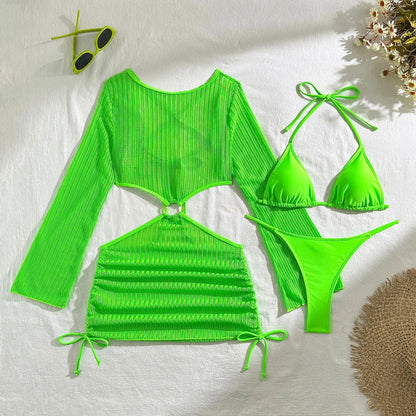 Women's Sexy 3-Piece Bikini Set – Beach Swimwear