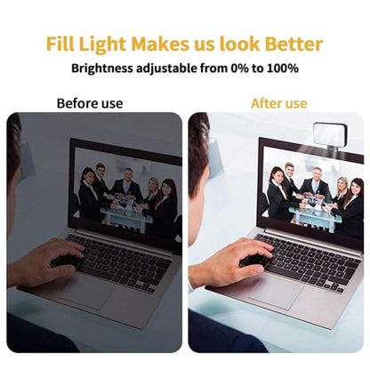New Portable Mini Selfie Fill Light Rechargeable 3 Modes Adjustable Brightness Clip On For Mobile Phone Computer Fill Light