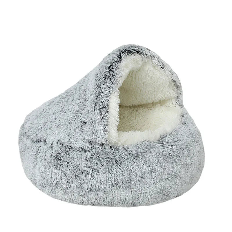 Luxurious Half-Covered Donut Pet Bed – Cozy Comfort for Your Furry Friend
