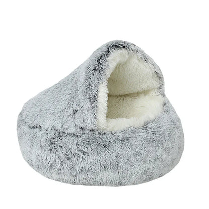 Luxurious Half-Covered Donut Pet Bed – Cozy Comfort for Your Furry Friend