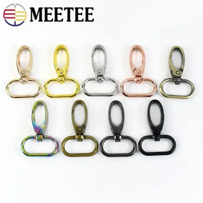 50Pcs Metal Strap Buckles Swivel Lobster Clasp Bag Webbing Belt Snap Hooks Handbag Carabiner Hangers DIY KeyChain Accessories