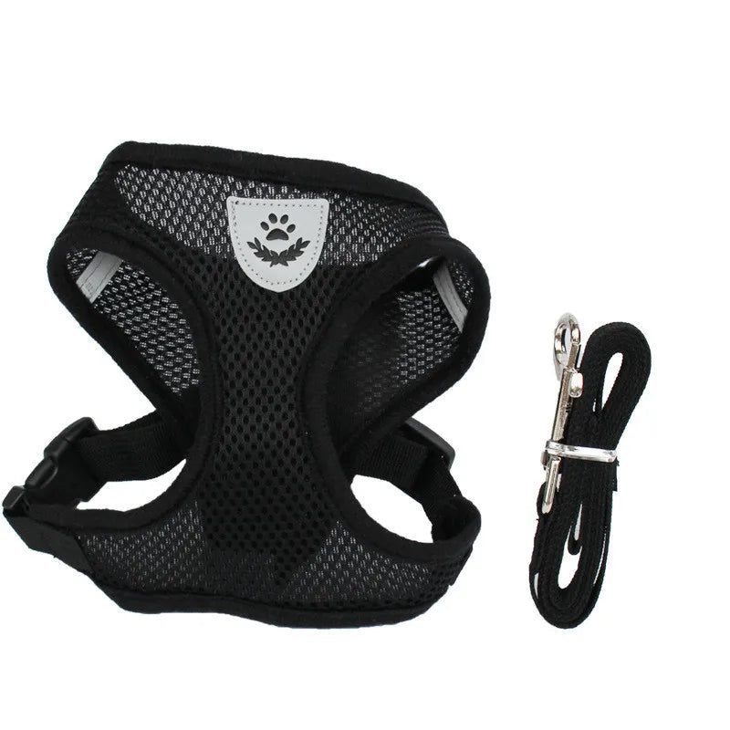 Cat Harness Vest Walking Lead Leash Collar Polyester - Adjustable  Pet Accessories