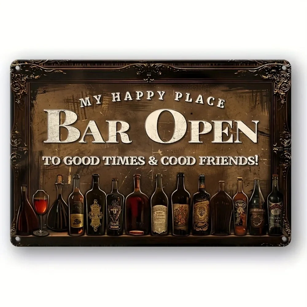 Vintage Metal Tin Poster BBQ Beer Bar Retro Metal Tin Signs Posters Plate Wall Decor for Bar Restaurant Cafe Clubs Retro Plaque
