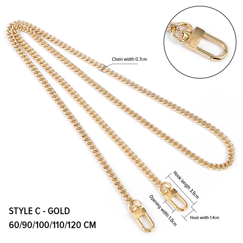 WUTA Metal Bag Chain Transformation Bag Strap Replacement Underarm Crossbody Shoulder Handbag Extension Chains DIY Accessories