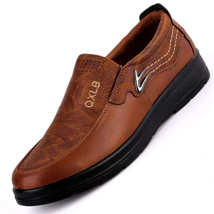 Men Leather Black Business Casual Loafers