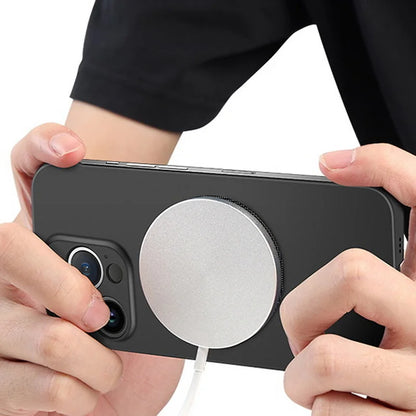 Ultra Thin Hard PC Magnetic Frameless Phone Case for iPhone 15 14 13 Matte Color Solid Cover