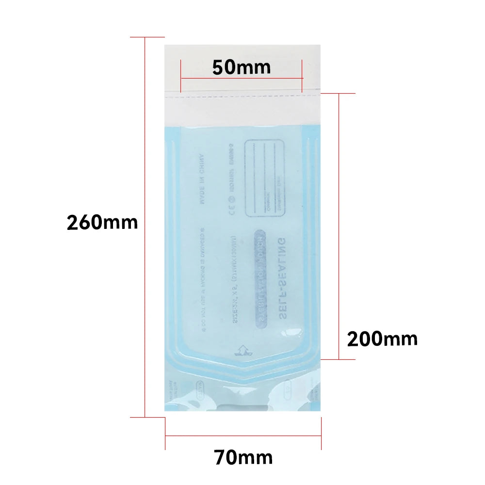 200pcs/bag Self-sealing Sterilization Pouches Bags 5 Sizes Medical-grade Bag Disposable Nail Art Tattoo Accessories
