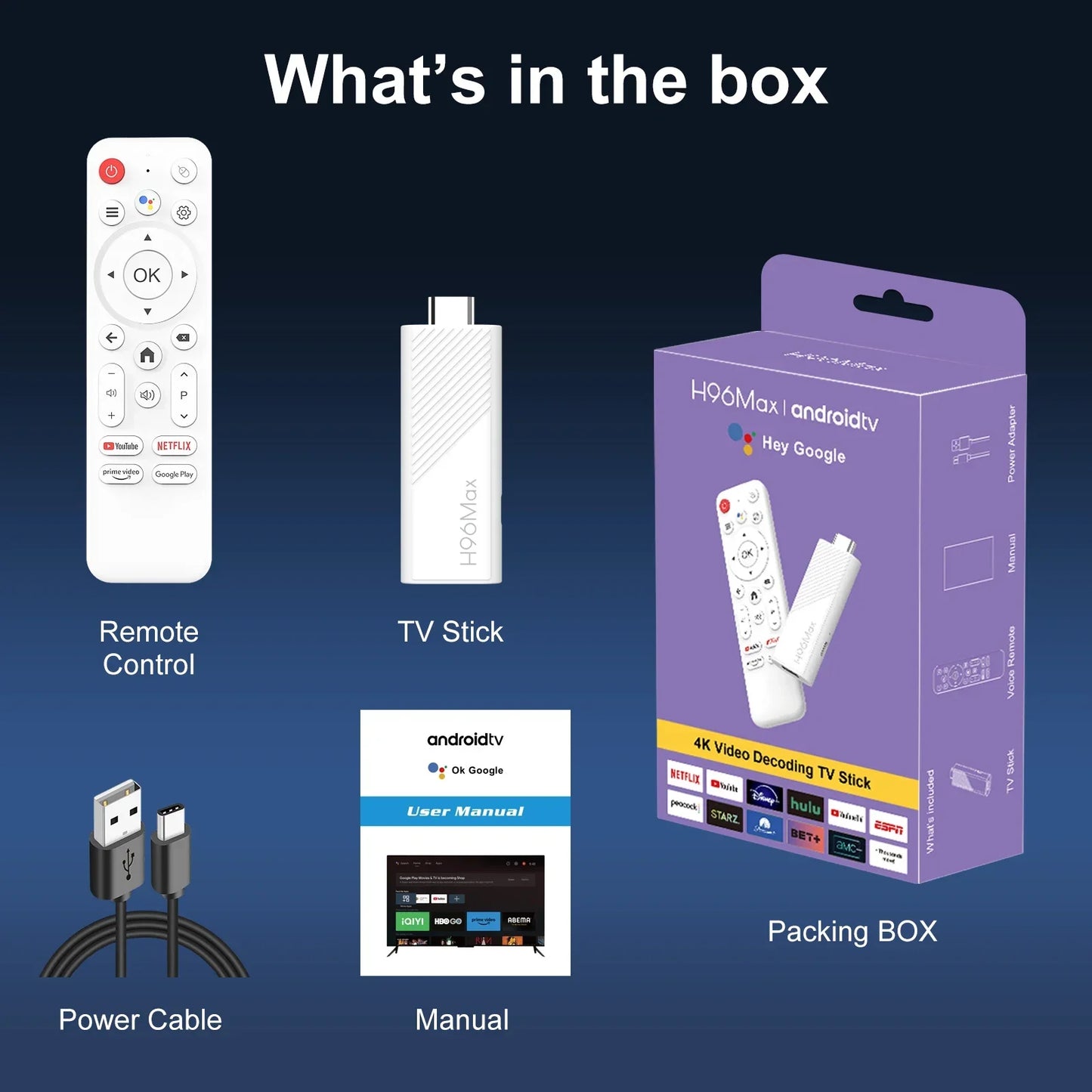 H96 MAX H313 Mini TV Stick Android 14 Smart TV Box Android14 2GB 16GB 8GB Wifi6 BT 4K HD Google Voice Media Player