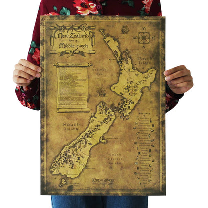 Vintage Mix Order Ancient Old City World Maps Middle Earth Map Moon Poster Retro Kraft Paper Home Decor Wall Sticker