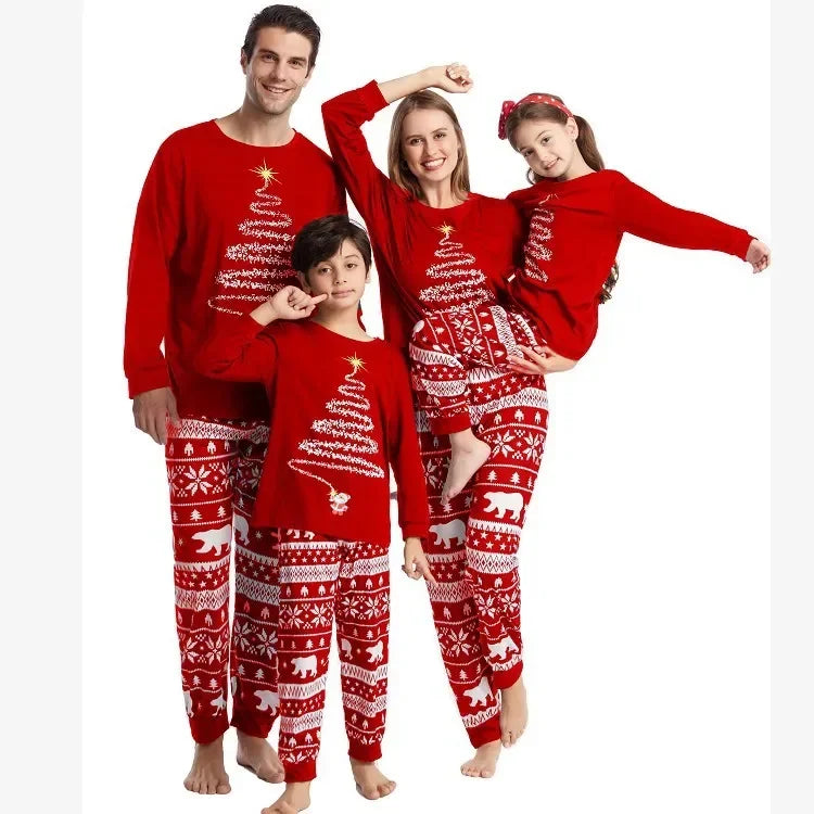 Cozy Polar Bear & Tinsel Tree Family Pajama Set