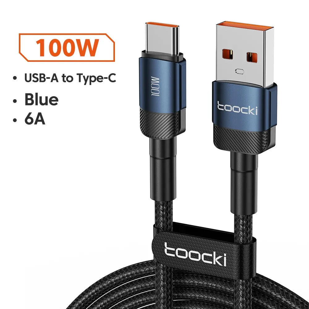 USB Type A to USB C Cable 100W/6A PD Fast Charging Charging Wire for Laptop Macbook Xiaomi Samsung USBC Type C Cable 2 Meters