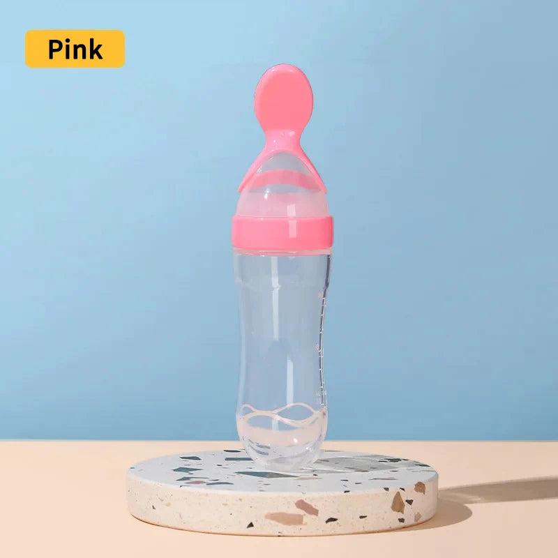 Baby Silicone Squeezing Feeding Bottle – Easy & Mess-Free Feeding!