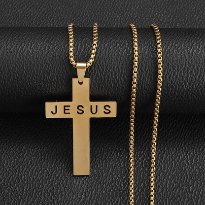 Men's Titanium Steel Stylish Trinity Cross Necklace