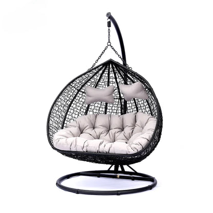 Gardeon Sun Lounge Setting Wicker Lounger Day Bed Patio Outdoor Furniture Black