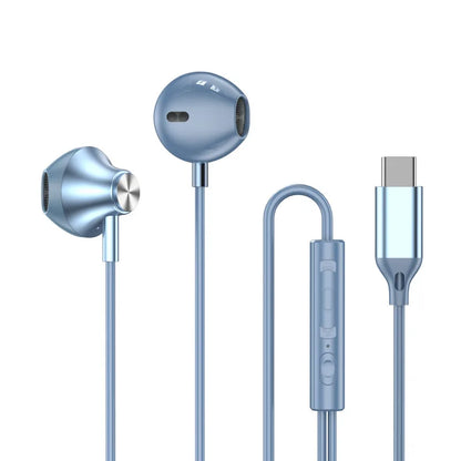 9D Stereo Type C&3.5mm Gaming Headsets Wired Earphones In-ear Headphones HiFi Bass Earphones for Samsung Earbud In Mic Handsfree