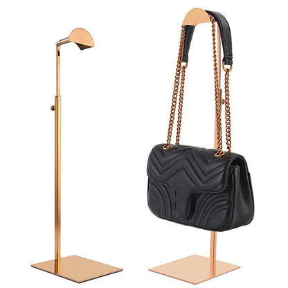 Home Accessories Display Props Stainless Steel Adjustable Polished Gold And Silver Hanging Bag Handbag Purse Stand