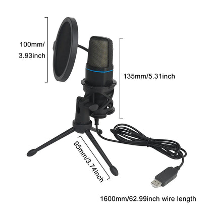 USB Microphone for Laptop and Desktop – Clear Sound Recording Mic