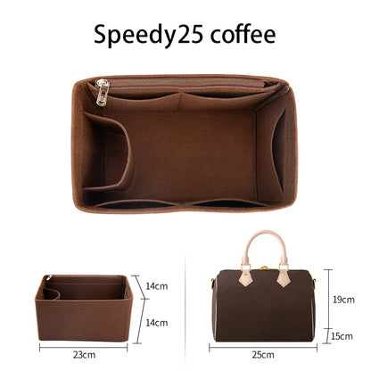 WUTA Felt Insert Bag Organizer For LV Speedy 20 25 30 35 Flap Handbag Inner Bag Makeup Travel Purse Storage Tote Bag Accessories
