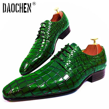 Elegant Men's Loafers Shoes Slip On Casual Dress Pointed Toe Shoes Black Office Business Wedding Real Leather For Shoes