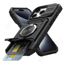 Case For iPhone Magnetic Rotated Ring Kickstand Heavy Duty Drop Protection Wallet Cover