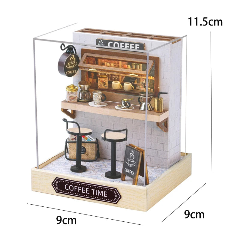 Wooden Miniature Doll House DIY Small House Kit  Assembled DollHouses Building Model 3D Puzzle Toy With Furniture Adults Gifts